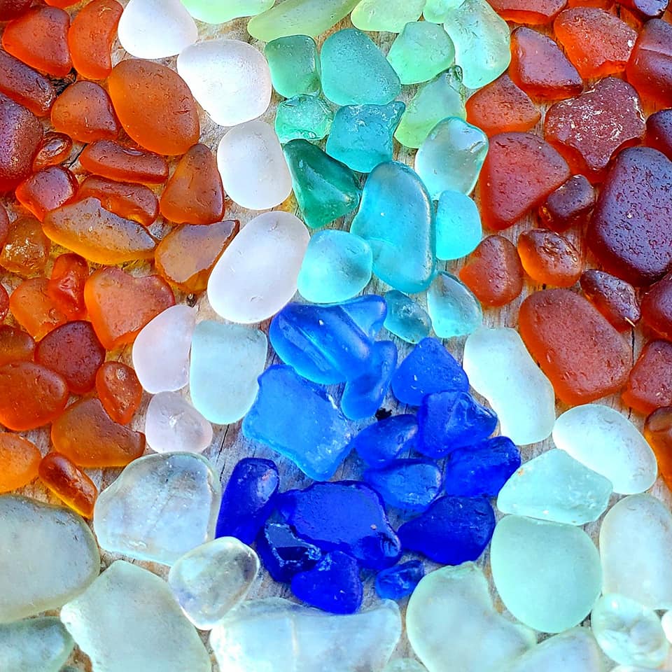 Seaglass in all the colours of the rainbow