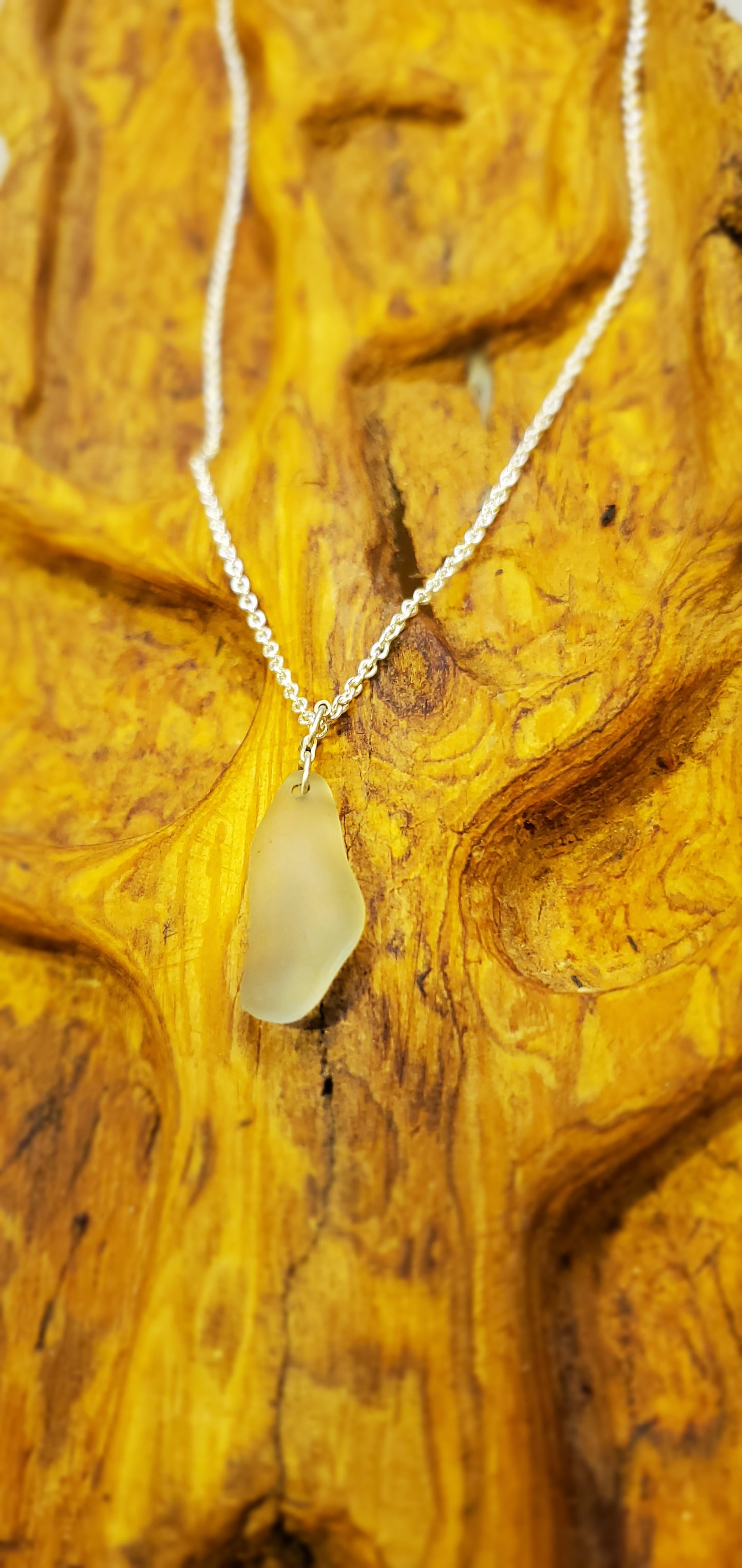 Seaglass Necklace(White-Unique Shape)