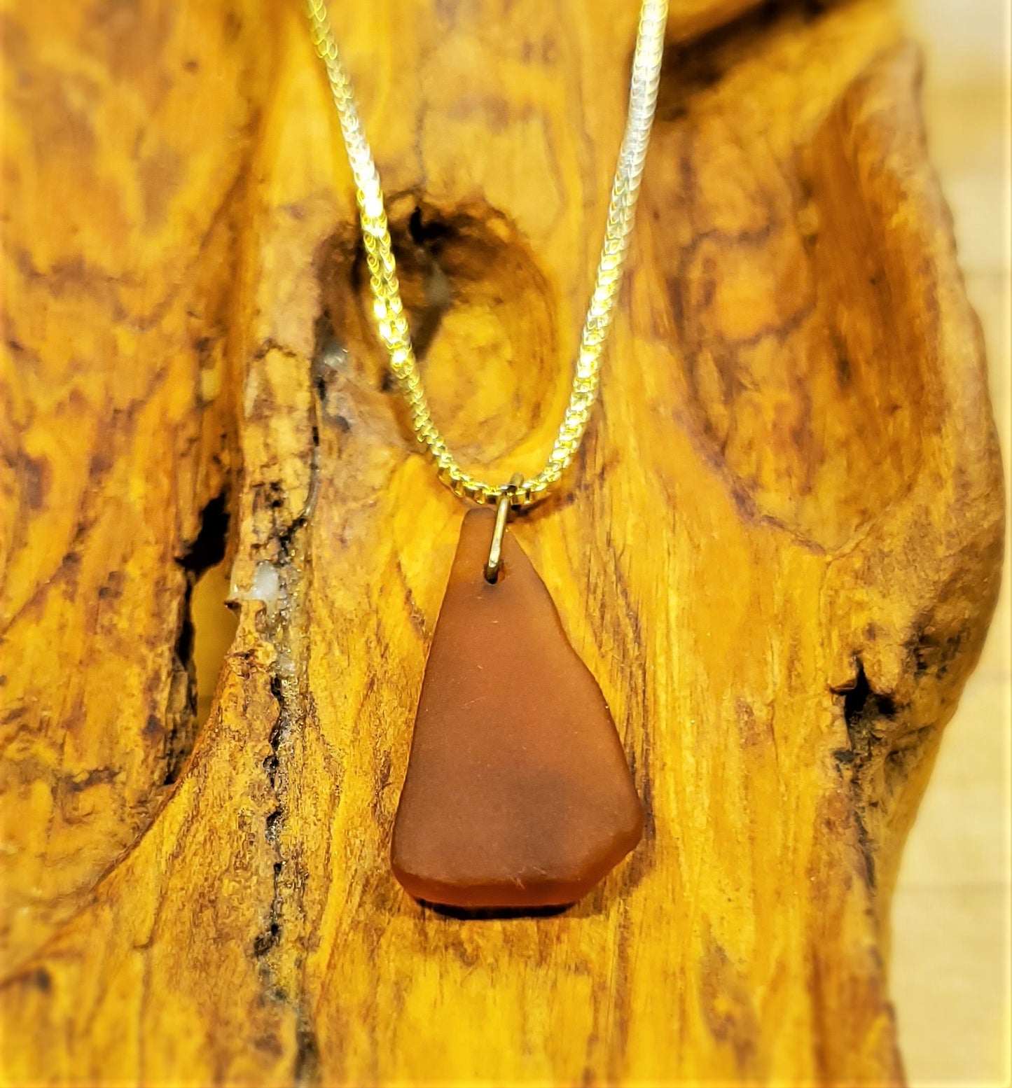 Seaglass Necklace(Light Brown)