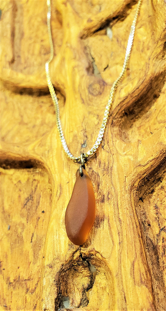 Seaglass Necklace(Deep Brown)