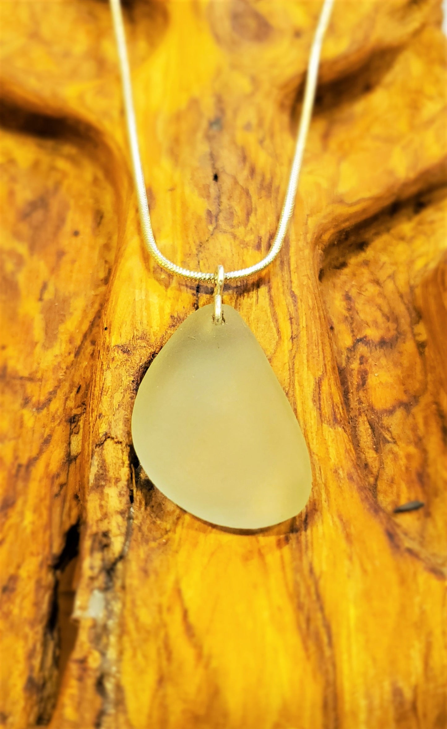 Seaglass Necklace(Sky Blue-Unique-Large Shape)