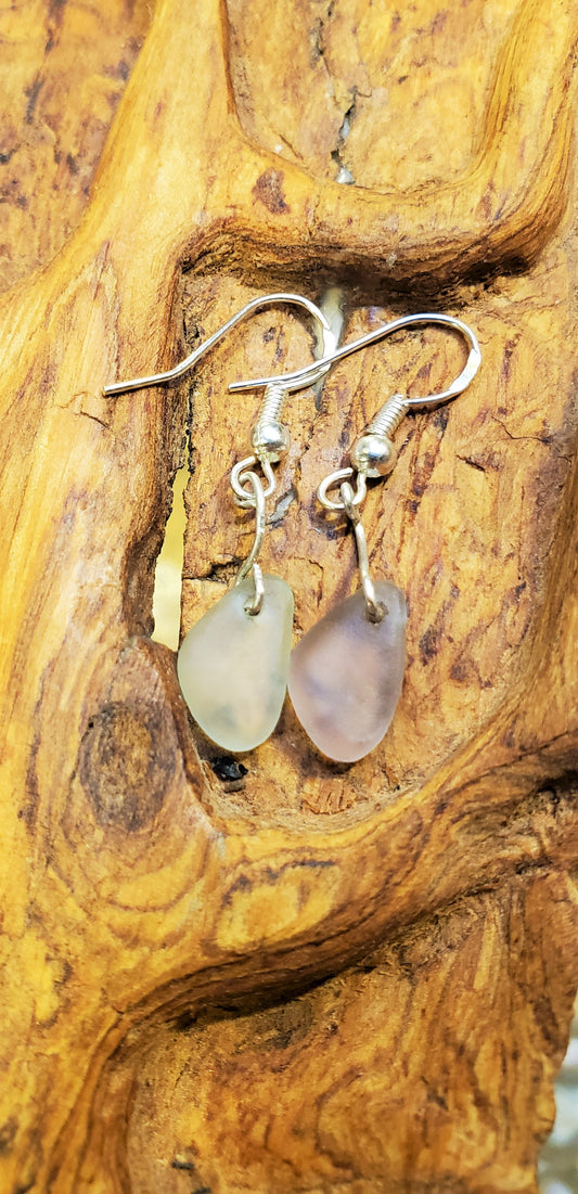 Seaglass Earrings(Seafoam Green/Light Purple)