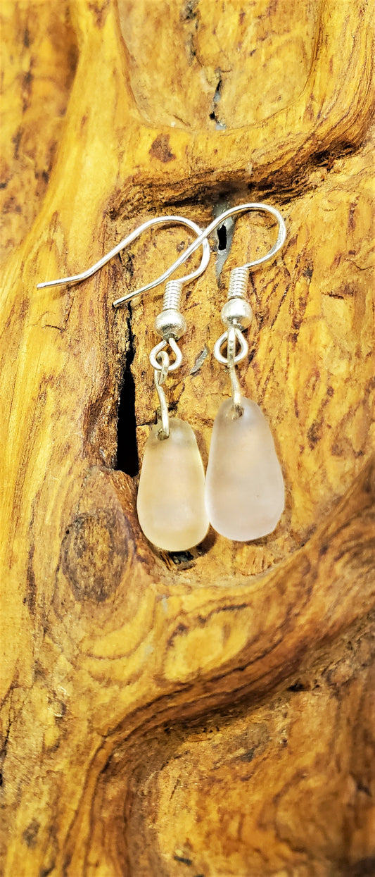 Seaglass Earrings(Peach/Light Purple)